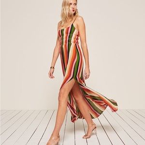 REFORMATION Tudor dress rainbow stripe